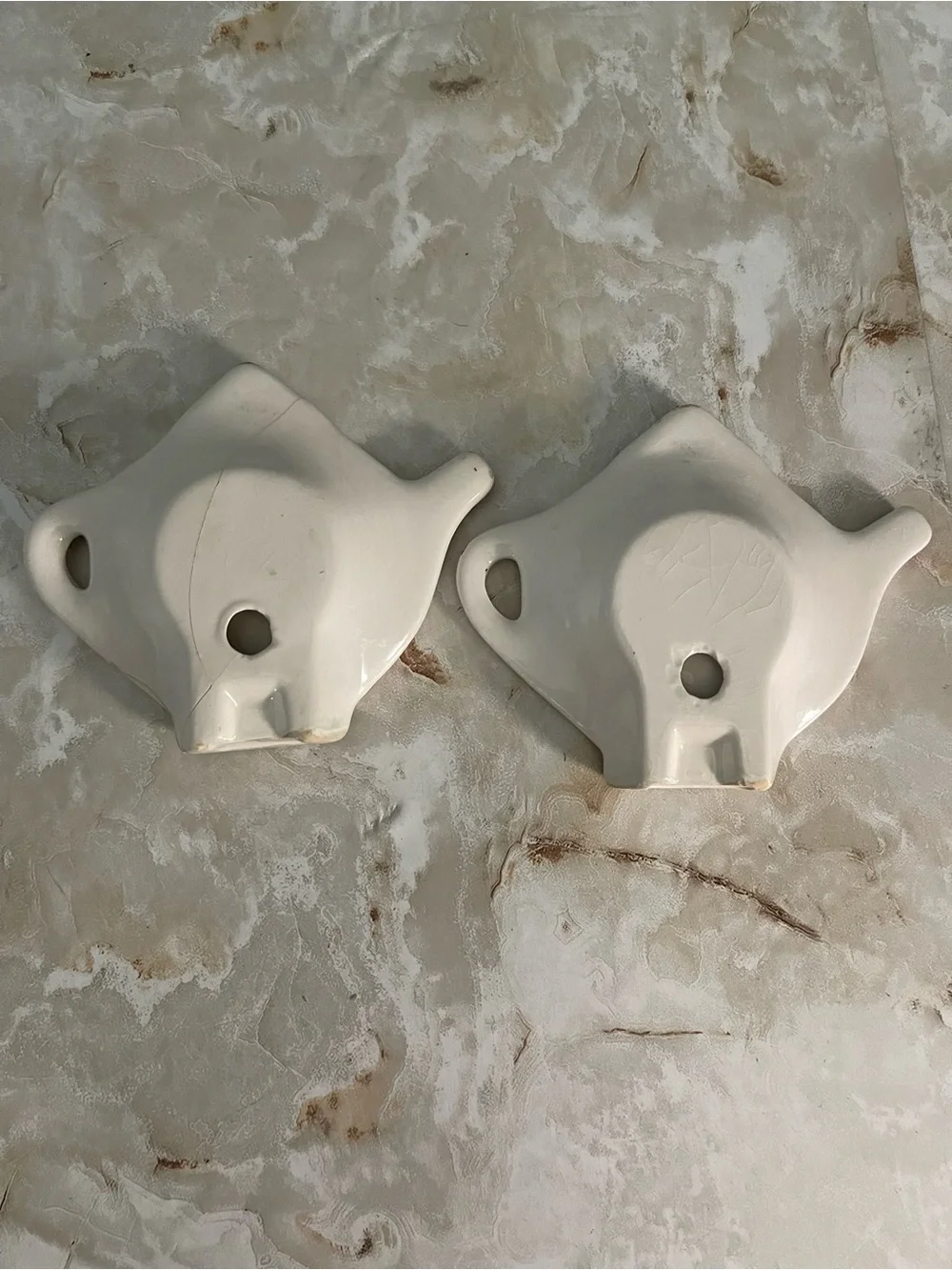 Pair of Floral 'I'll Hold The Bag' Teapot Spoon or Teabag Rests